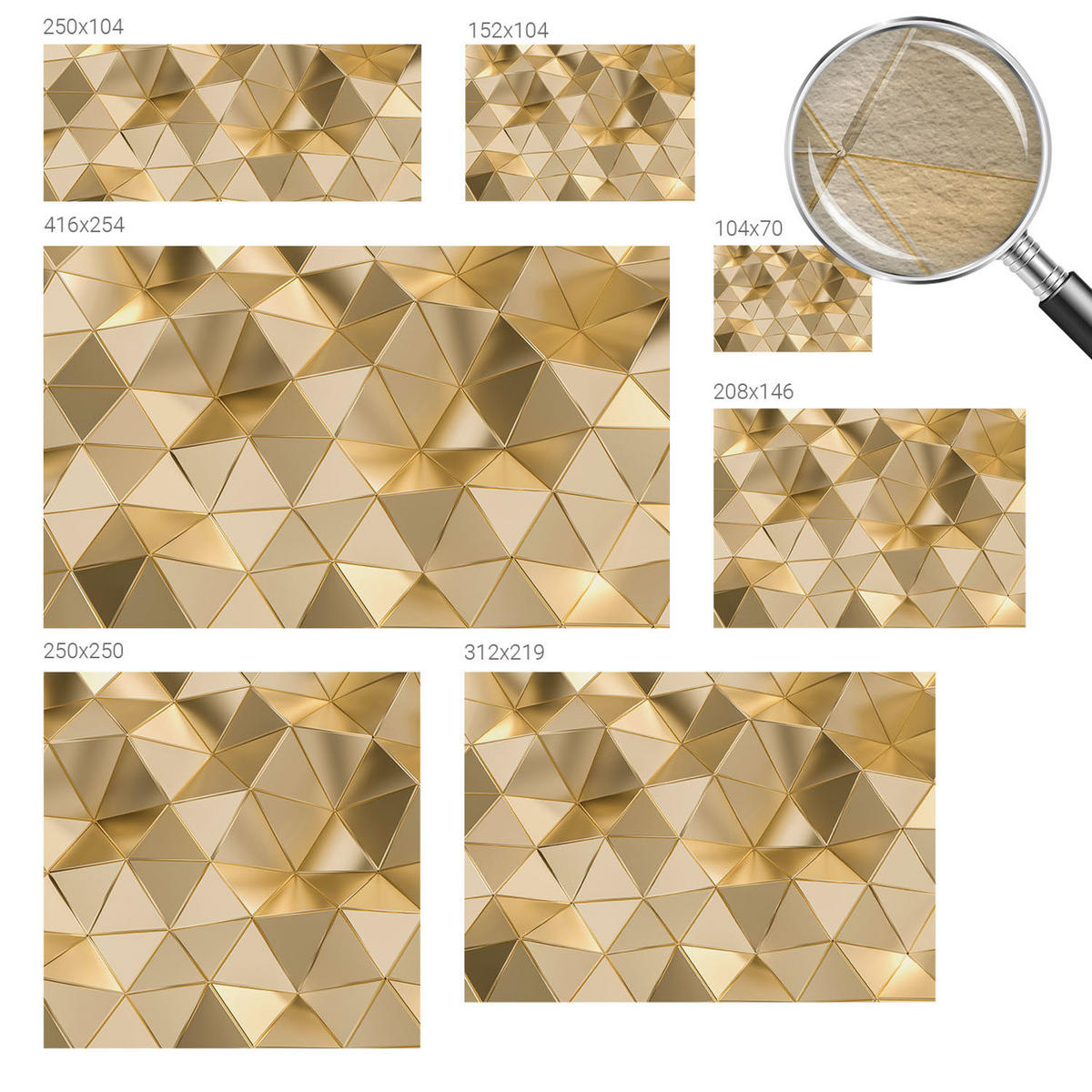 FOTOTAPETE 104x70 cm - Dreiecksmuster - Grau, Textil (104/70cm) - Wallfluent