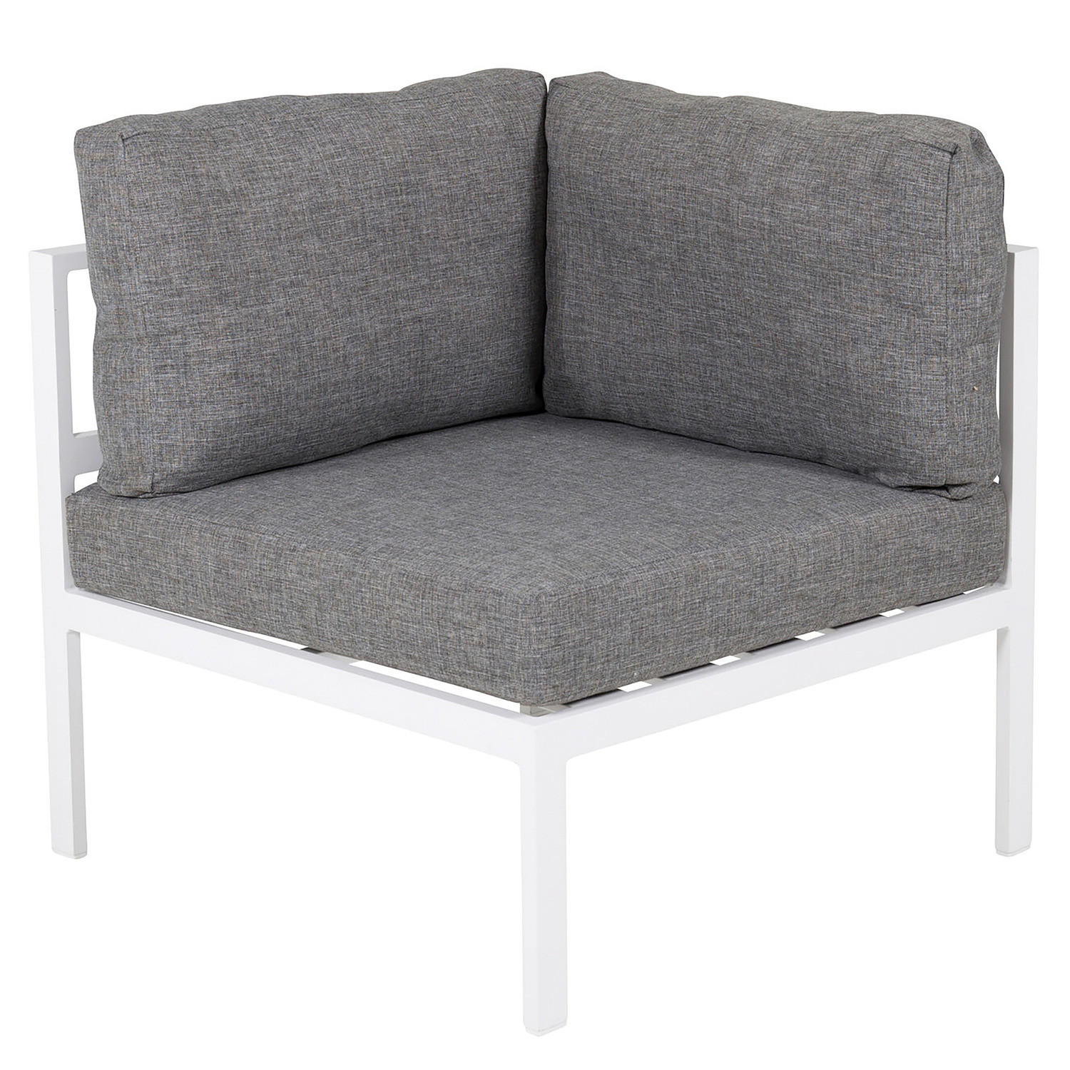 ECKELEMENT - Weiß/Grau, Metall (74/65/74cm) - home24
