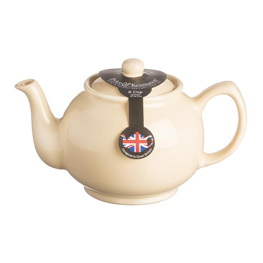TEEKANNE 1100 ml Steingut klassisch creme, für 6 Tassen - Creme, Keramik (1.1L) - Price & Kensington