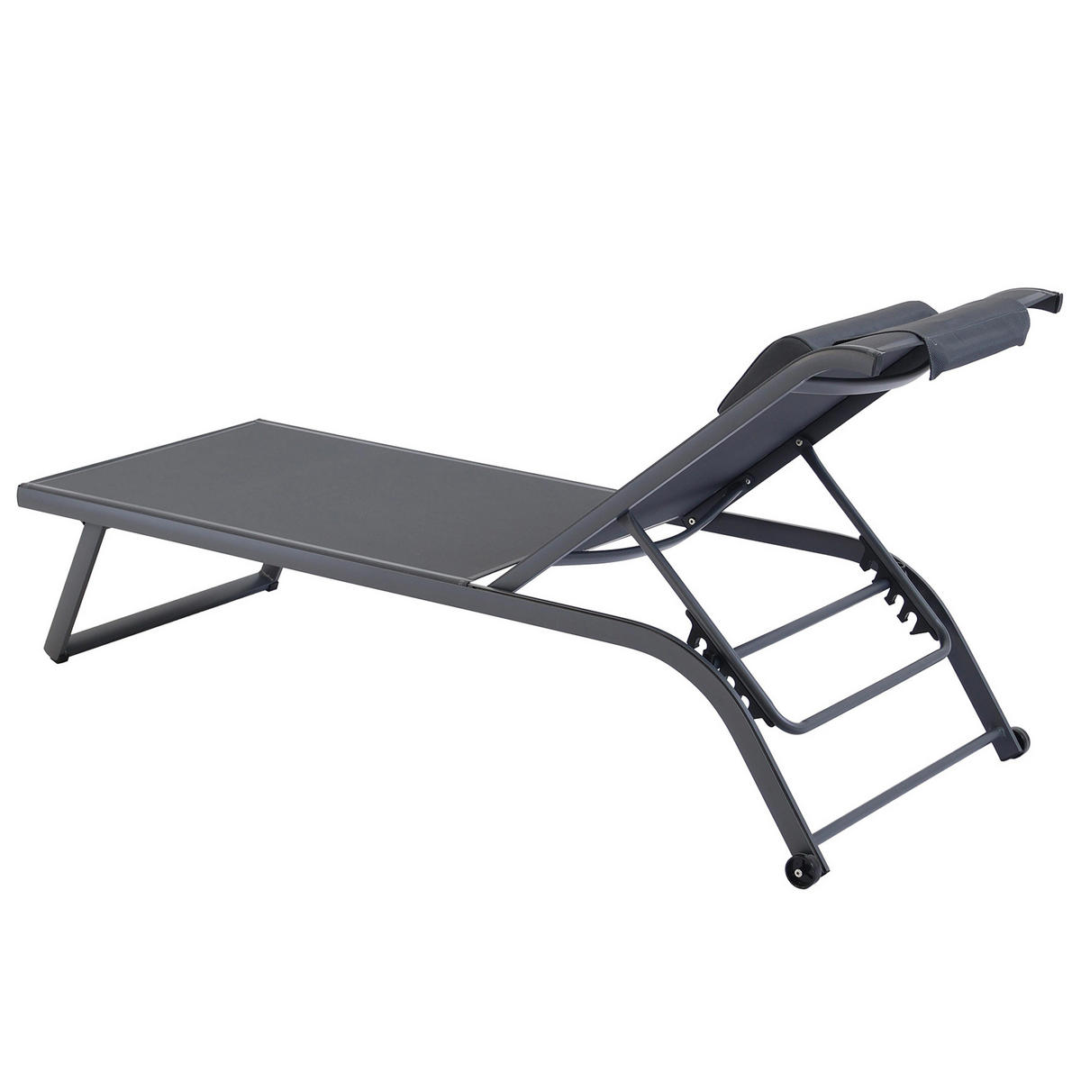 SONNENLIEGE 2-tlg., Grau - Grau, Textil (70/69/182cm) - Oviala
