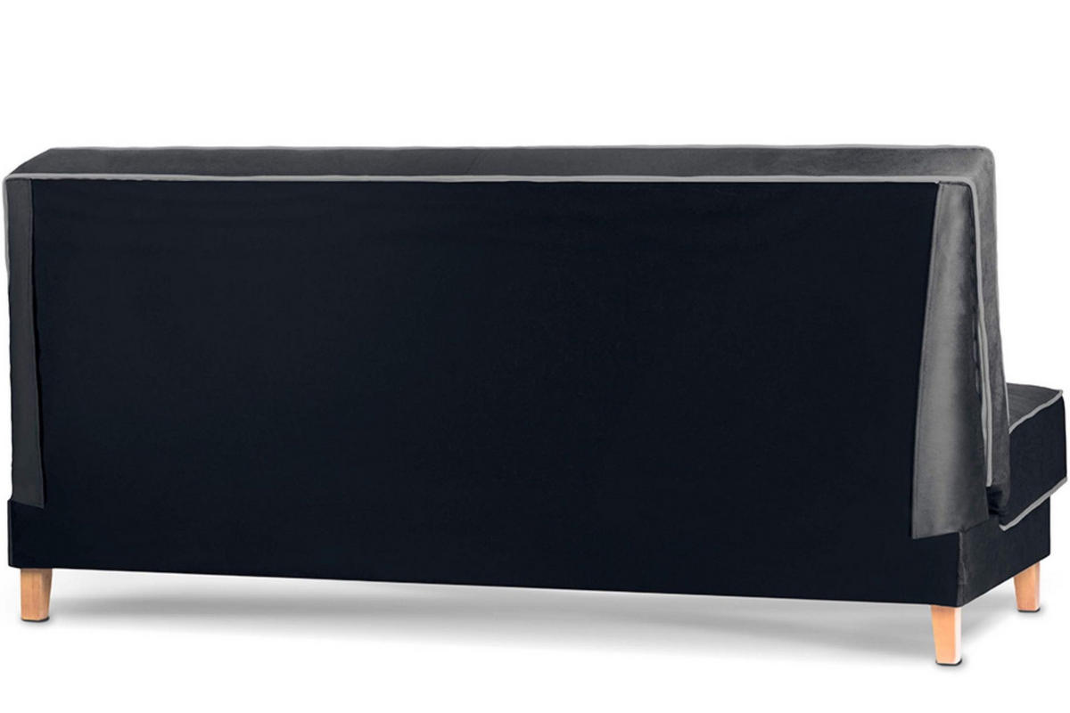 3-SITZER-SCHLAFSOFA DOZER Velours, schwarz/grau - Schwarz/Grau, Textil (197/94/93cm) - KONSIMO®