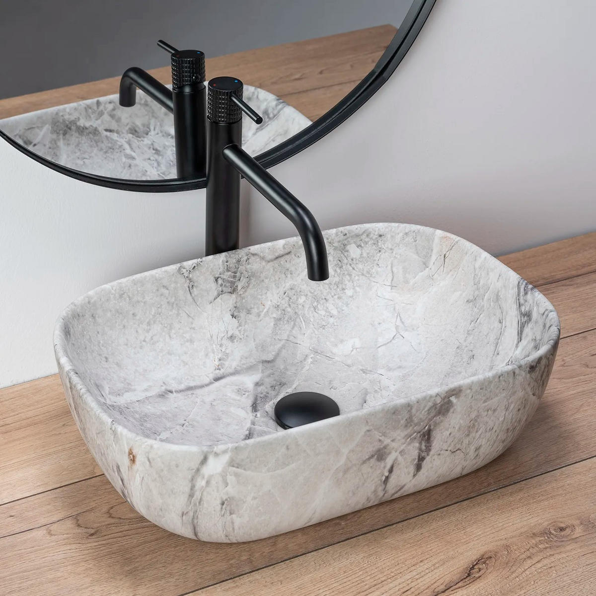 AUFSATZWASCHBECKEN Rea Livia Stone - Beige, Keramik (33.5/13.5/46.5cm) - REA