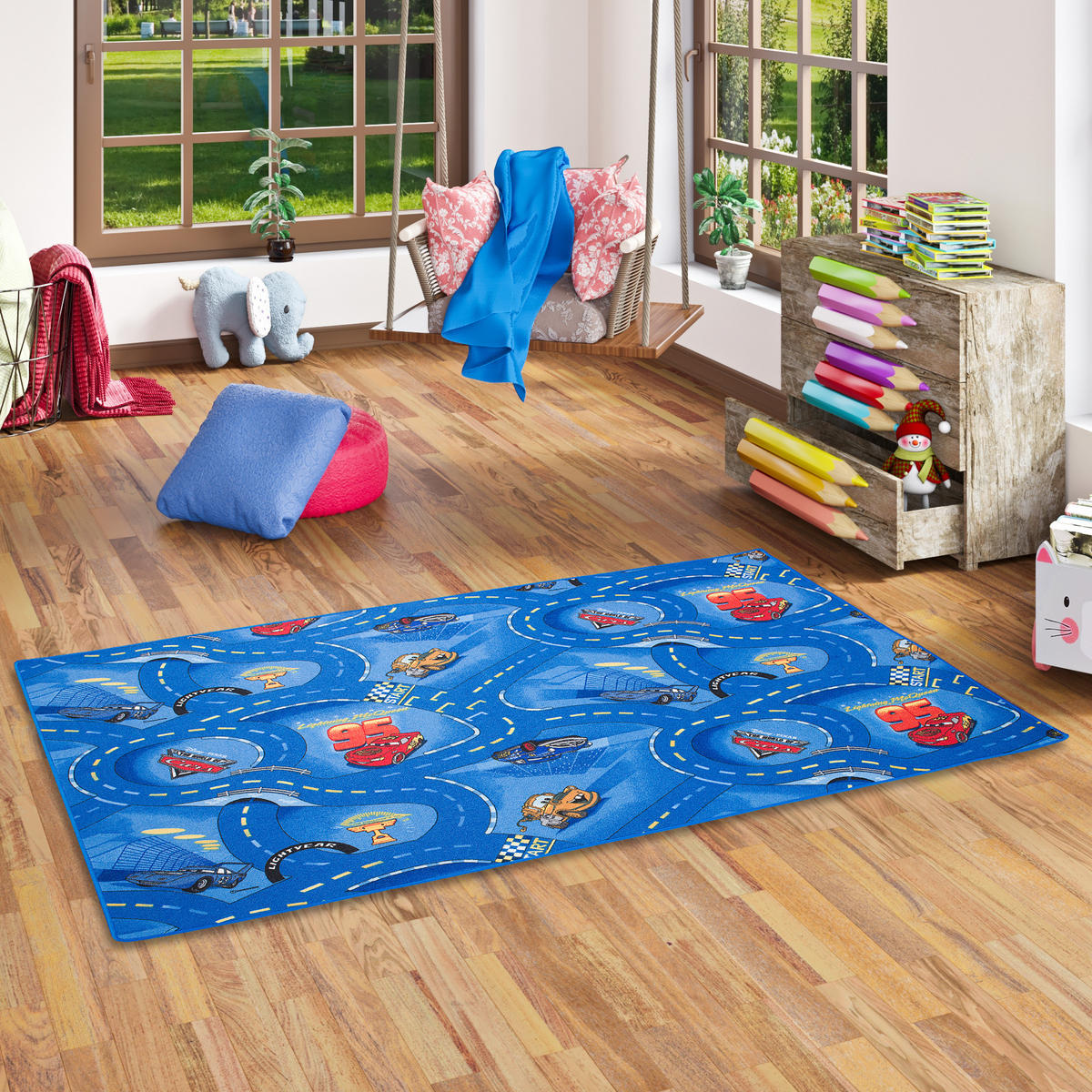 KINDER UND SPIELTEPPICH DISNEY CARS - Blau, Textil (80/160cm) - Snapstyle