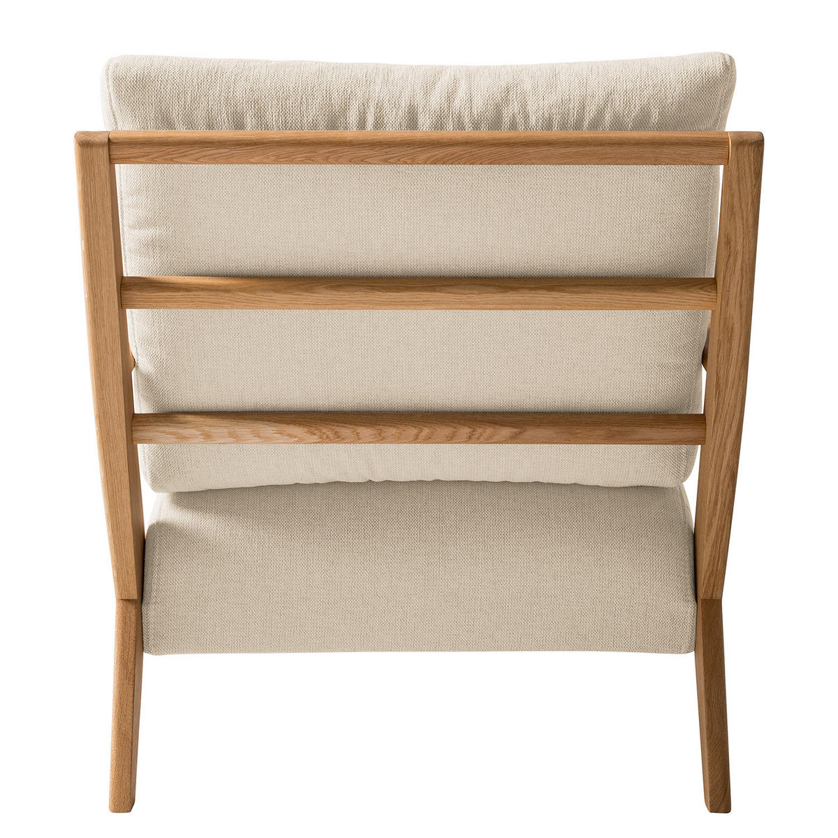 SESSEL - Beige/Braun, Eichenholz/Holz (83/80/75cm) - home24