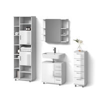 BADMÖBEL-SET Eisak Weiß Hochglanz 4 Teile - Weiß Hochglanz/Weiß, Holzwerkstoff (60/60/33cm) - Livinity®