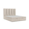 POLSTERBETT Orta mit Stauraum 200/200 cm Hellbeige im Megan Stoff - Sandfarben/Schwarz, Holz/Holzwerkstoff (200/200cm) - AltaBeds