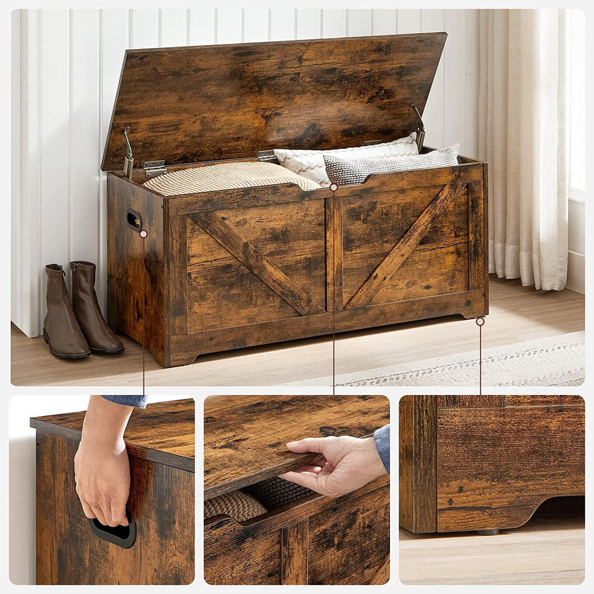 SITZBANK - Braun, Holzwerkstoff (40/46/100cm) - Hansiro