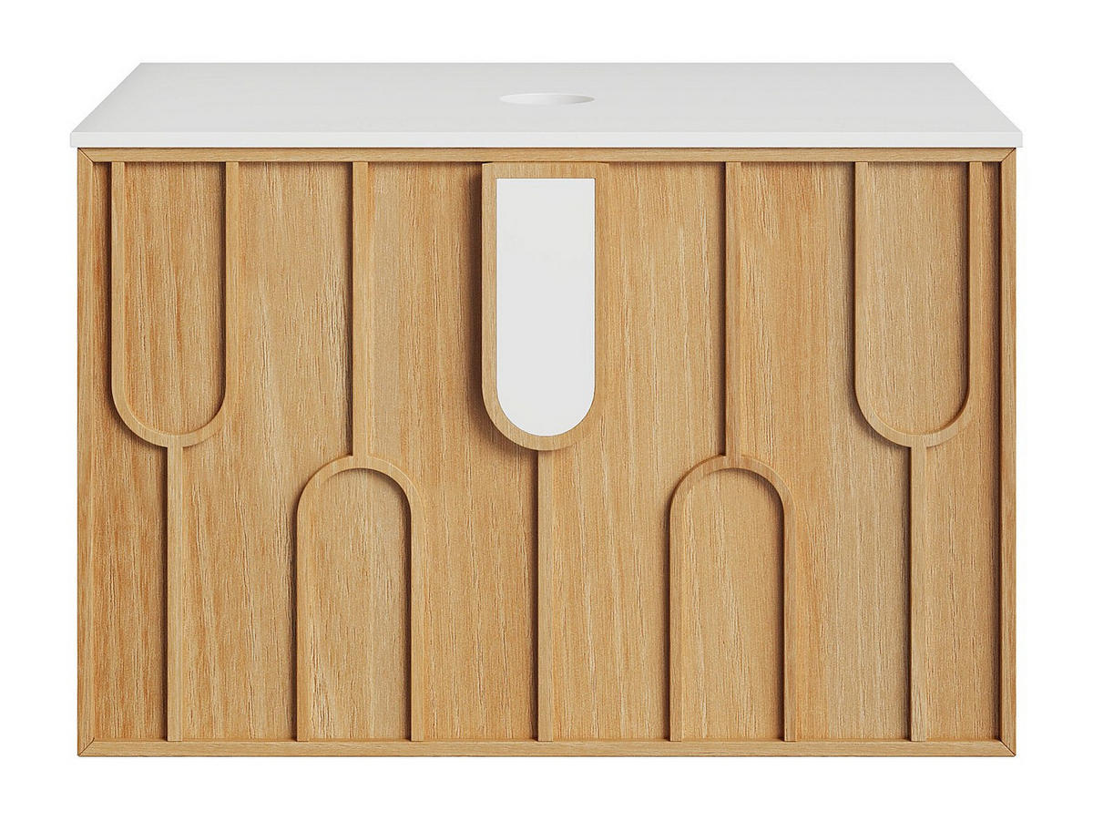 WASCHBECKENUNTERSCHRANK - 75cm x 50cm - Furnierplatte - naturfarben hell - MERKAN - Naturfarben, Holz (75/49/50cm) - Vente-Unique