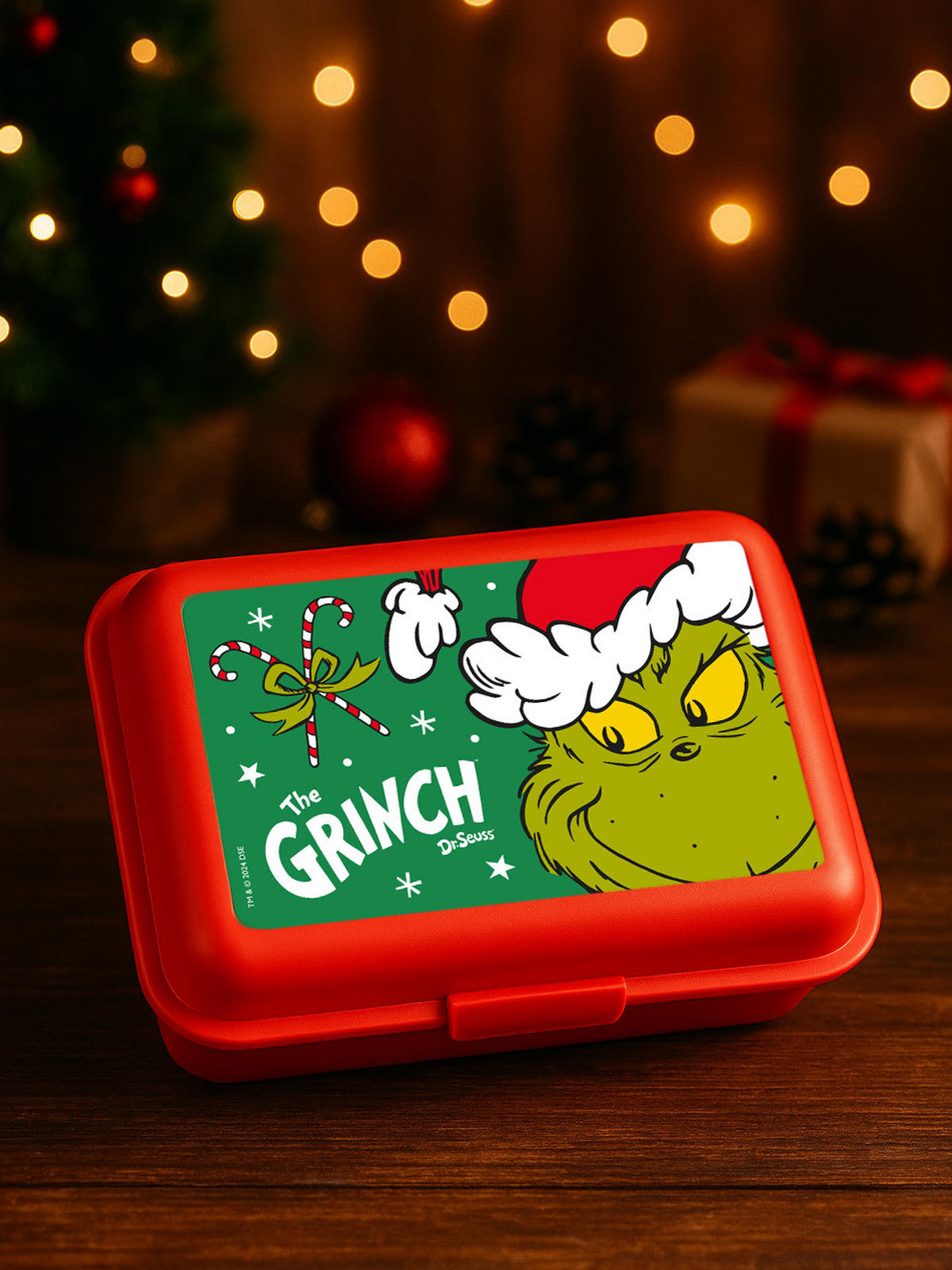 BROTDOSE The Grinch Rot 17,5 x 12,8 x 6,9 cm - Rot, Kunststoff (17.5/6.9/12.8cm) - United Labels