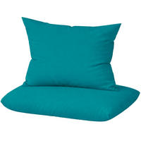 KISSENBEZUG Mako Satin 40x40 cm aus 100% Baumwolle, Kopfkissenbezug 40 x 40 im 2er Set - Petrol - Petrol, Textil (40/40cm) - Carpe Sonno