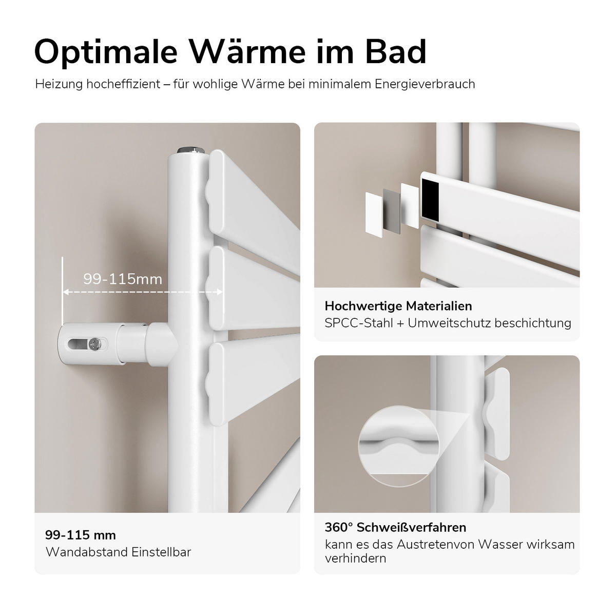 HEIZKÖRPER wasserführend mit seitlicher Öffnung Weiß 159,9/60/5,9 cm - Weiß, Metall (60/159.9/5.9cm) - EMKE