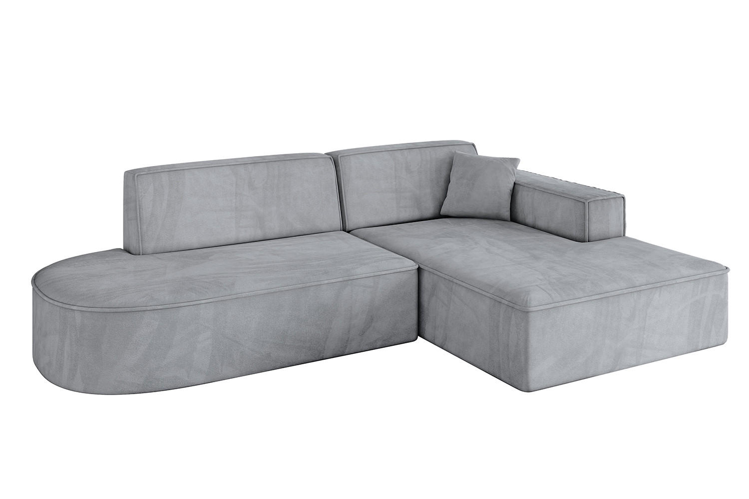 ECKSOFA Ottomane Rechts IREA-L1-v4 - 232x165x77 cm Grau - Titanfarben, Holzwerkstoff/Textil (232/165cm) - ALTDECOR