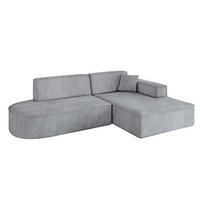 ECKSOFA Ottomane Rechts IREA-L1-v4 - 232x165x77 cm Grau - Titanfarben, Holzwerkstoff/Textil (232/165cm) - ALTDECOR