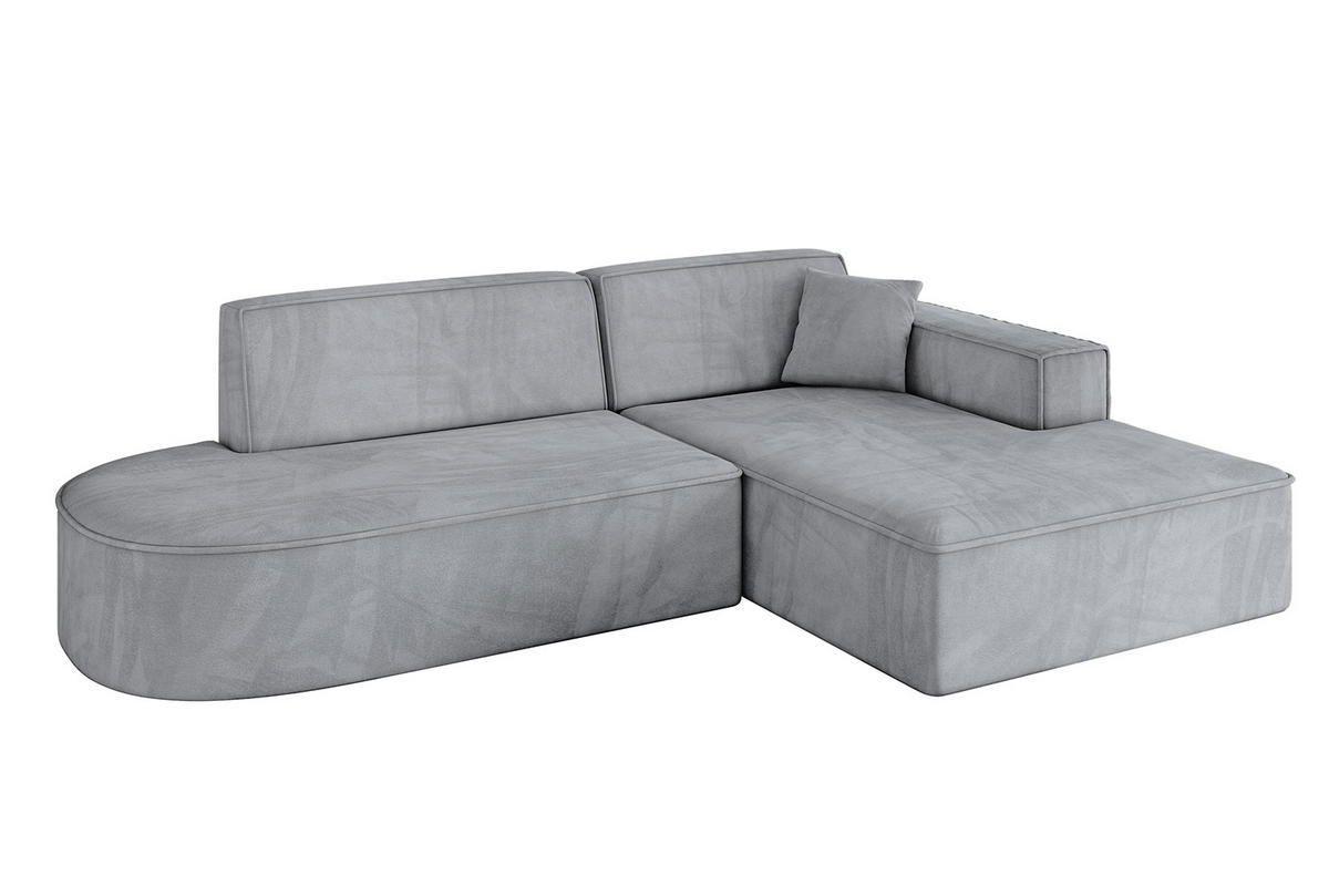 ECKSOFA Ottomane Rechts IREA-L1-v4 - 232x165x77 cm Grau - Titanfarben, Holzwerkstoff/Textil (232/165cm) - ALTDECOR