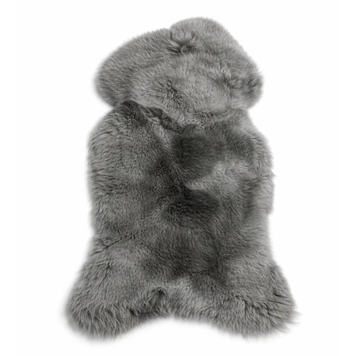 SCHAFFELL Natur Lammfell Weich Flauschig Wohnteppich, Grau, ca. 130 cm - Grau, Fell (70/130cm) - Provellus
