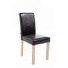 STUHL Lederlook braun - Eukalyptusholzfarben/Braun, Holz/Textil (41/91/47cm) - CLP