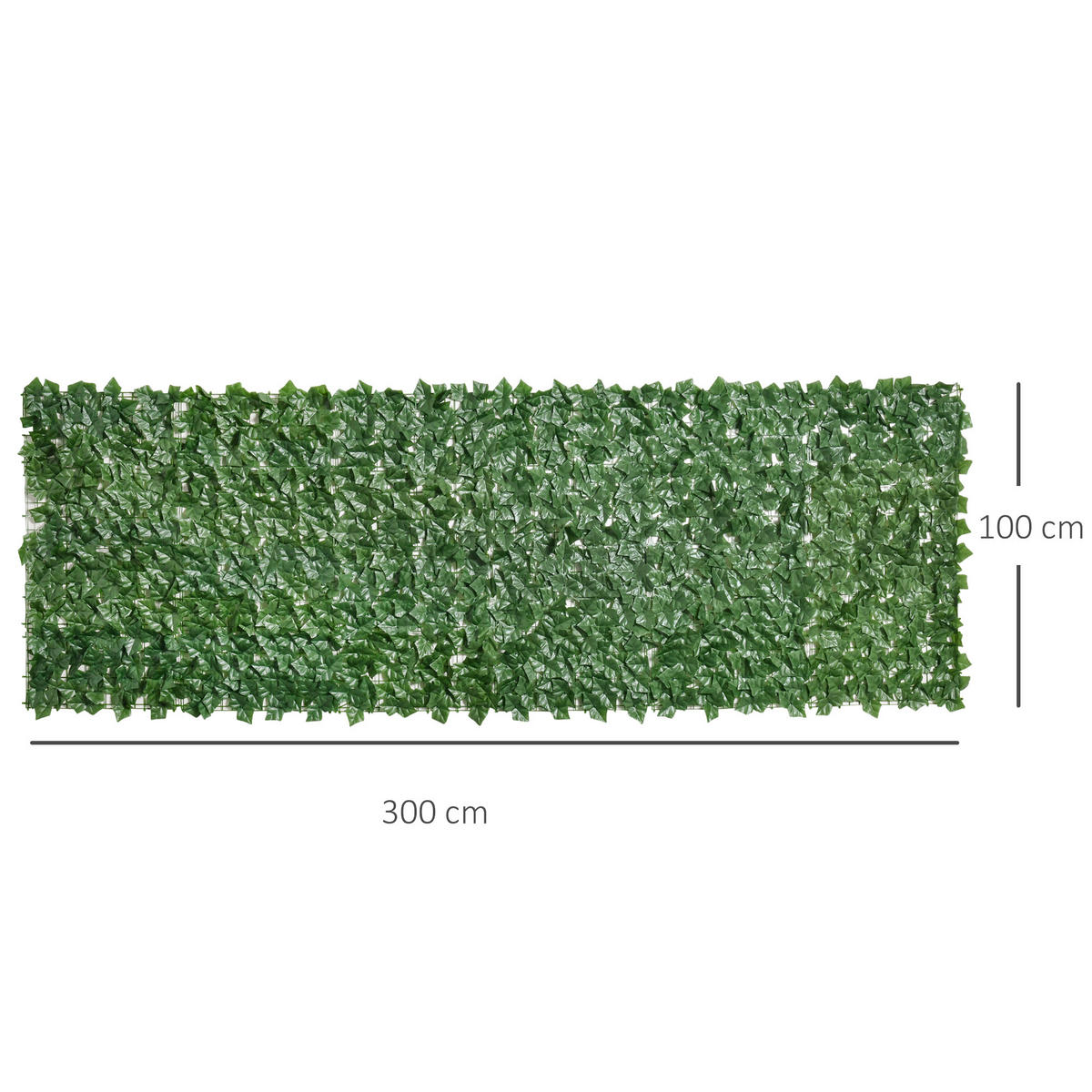 KUNSTHECKE DE-13895 3x1 m mit UV-Schutz Grün - Dunkelgrün, Kunststoff (100/300cm) - ComfortXL