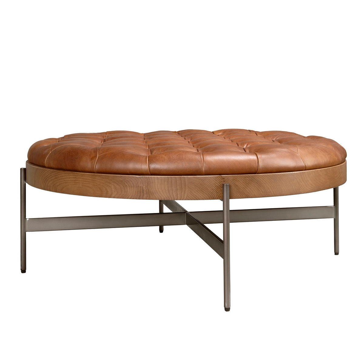 COUCHTISCH rund Dunkelbraun Dunkler Stahl 100/100/40 cm - Braun, Holzwerkstoff/Metall (100/100/40cm) - ANGEL CERDA