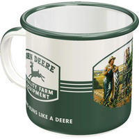 EMAILLE-BECHER 360 ml John Deere Quality Farm Equipment - Waldgrün/Weiß, Metall (0.36L) - Nostalgic-Art