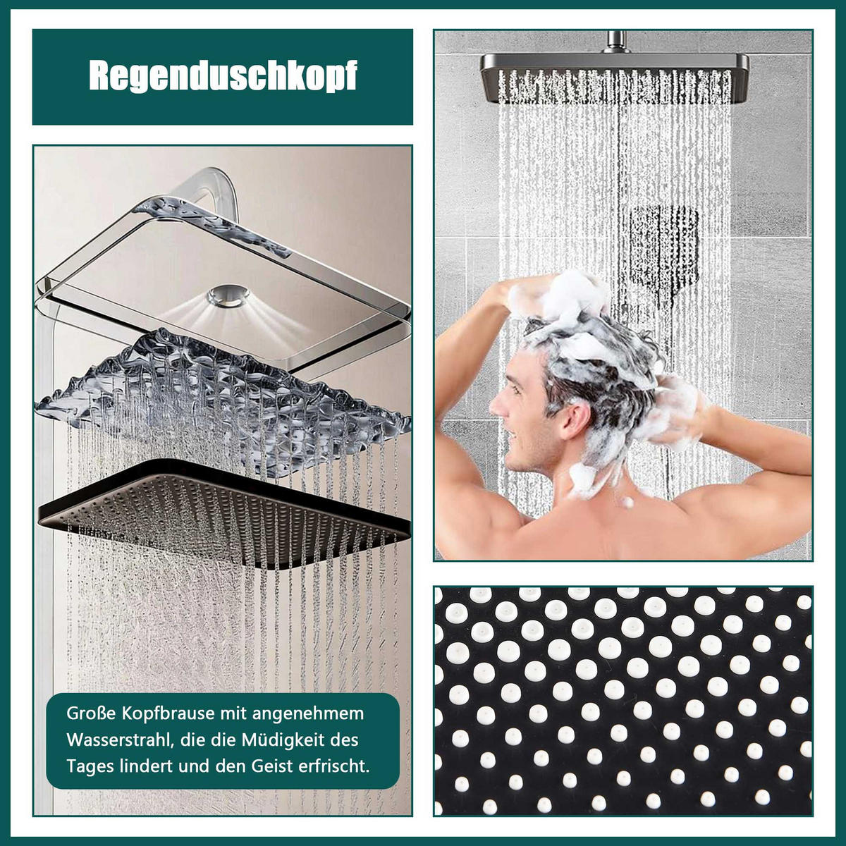 DUSCHKOLONNE gunmetal, digitale led-temp anzeige, 4-in-1 duschfunktion - Grau, Metall (30/11.8/72cm) - SHOPENTRA
