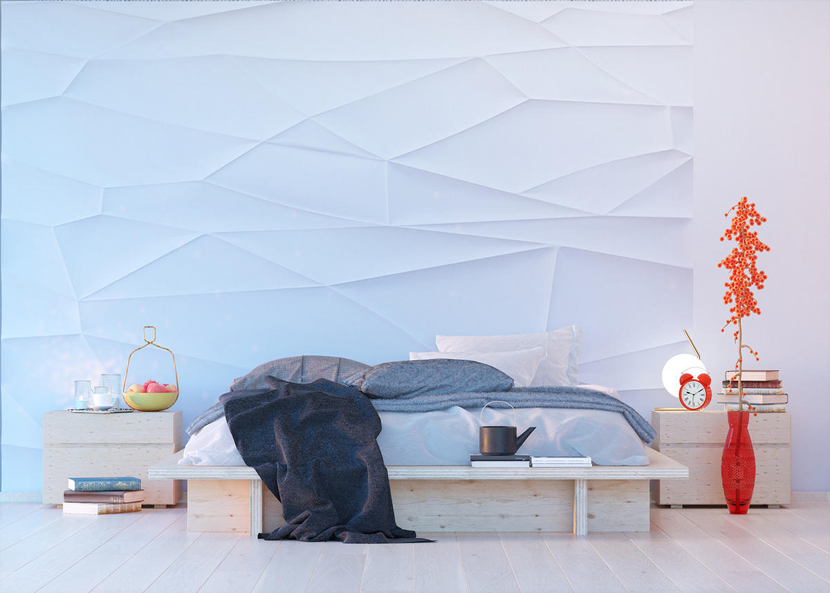 FOTOTAPETE 3D Muster 375 x 270 cm - Weiß, Papier (375/270cm) - Sanders & Sanders