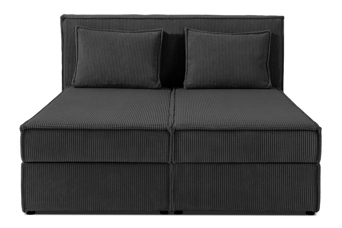 BOXSPRINGBETT ROTI mit Stauraum, dunkelgrau - Dunkelgrau/Schwarz, Holz/Holzwerkstoff (140/200cm) - KONSIMO®