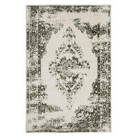 VINTAGE-TEPPICH Sia 160/230 cm - Creme/Grün, Kunststoff (160/230cm) - benuta