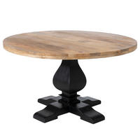 MASSIVER ESSTISCH - Massivholz - Mangoholz - Schwarz/Braun, Holz (135/135/82cm) - home24
