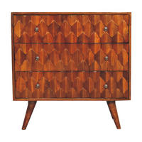 KOMMODE aus Massivholz - Messingfarben/Braun, Holz/Metall (75/77/35cm) - Artisan Furniture