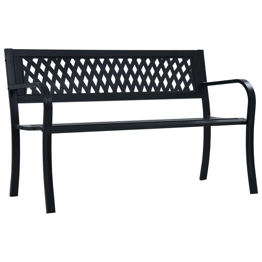 furnicato Gartenbank Schwarz 125x77x53 cm