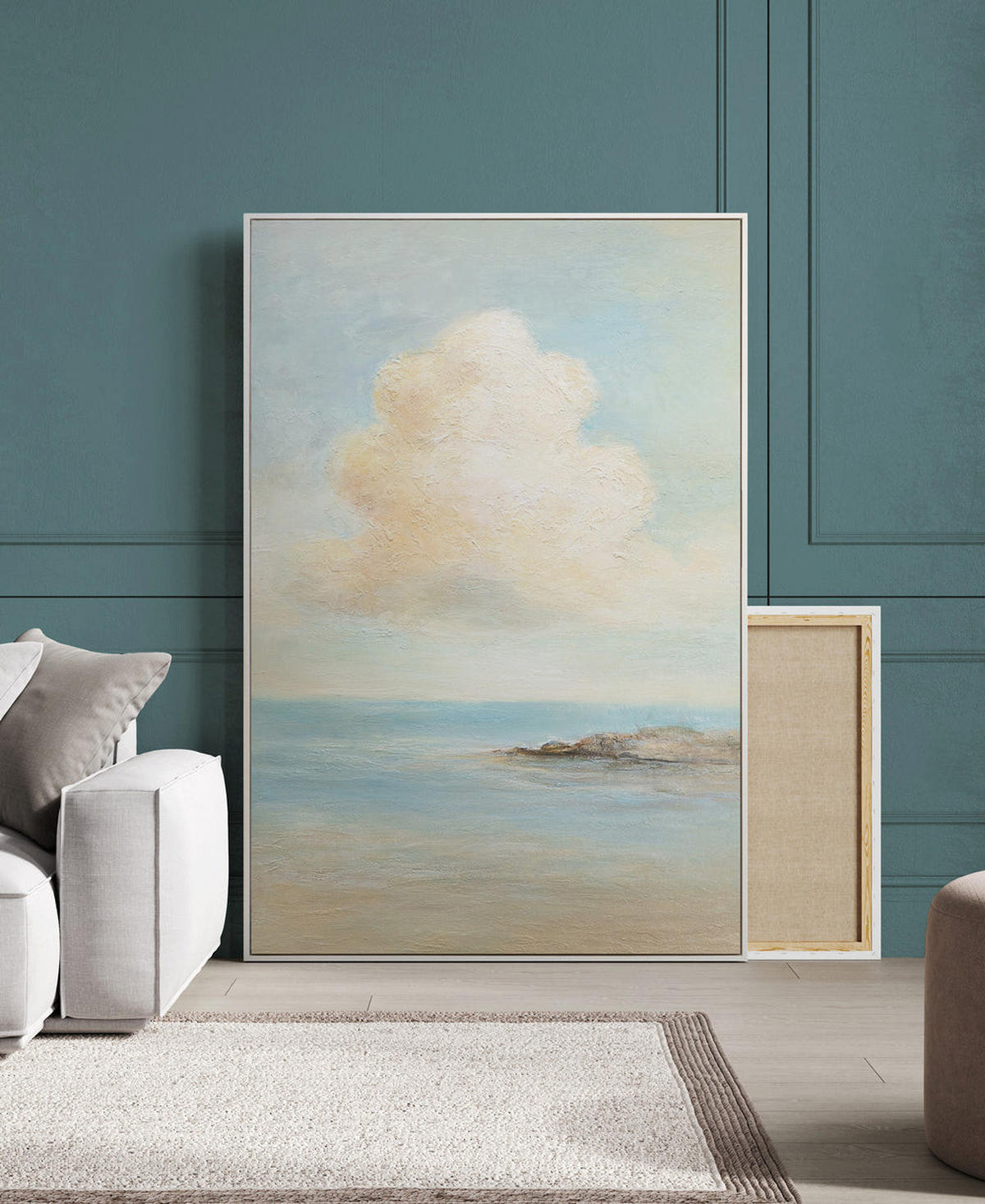 GEMÄLDE Leichtigkeit des Seins Schattenfugenrahmen Eichefarben 140x100 cm - Eichefarben, Holz (140/100cm) - YS-art gallery