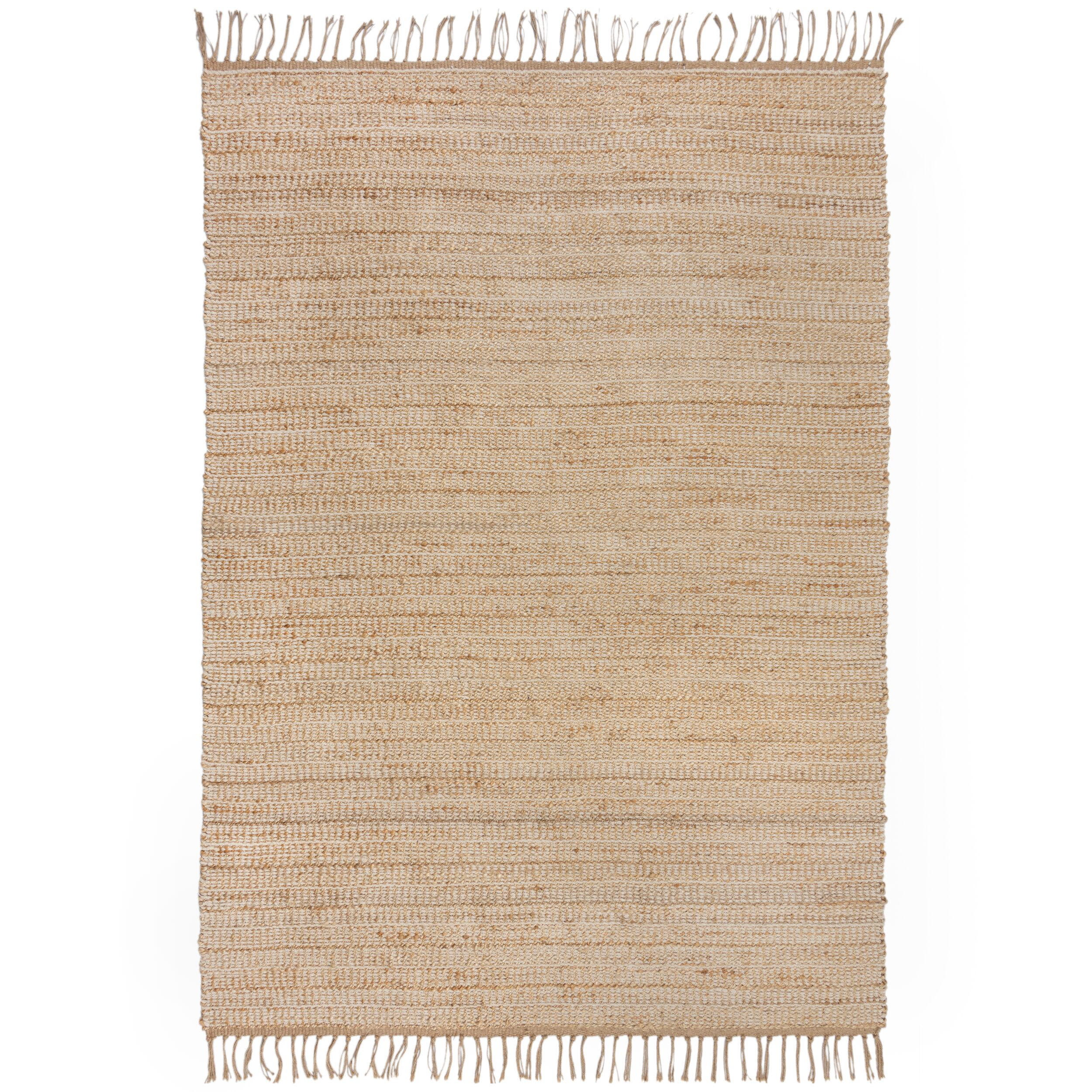 TEPPICH Jute Fransen-Design, handgewebt, beige CONWY, Beige 120x170 cm - Beige, Textil (120/170cm) - KADIMA DESIGN