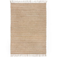 TEPPICH Jute Fransen-Design, handgewebt, beige CONWY, Beige 160x230 cm - Beige, Textil (160/230cm) - KADIMA DESIGN