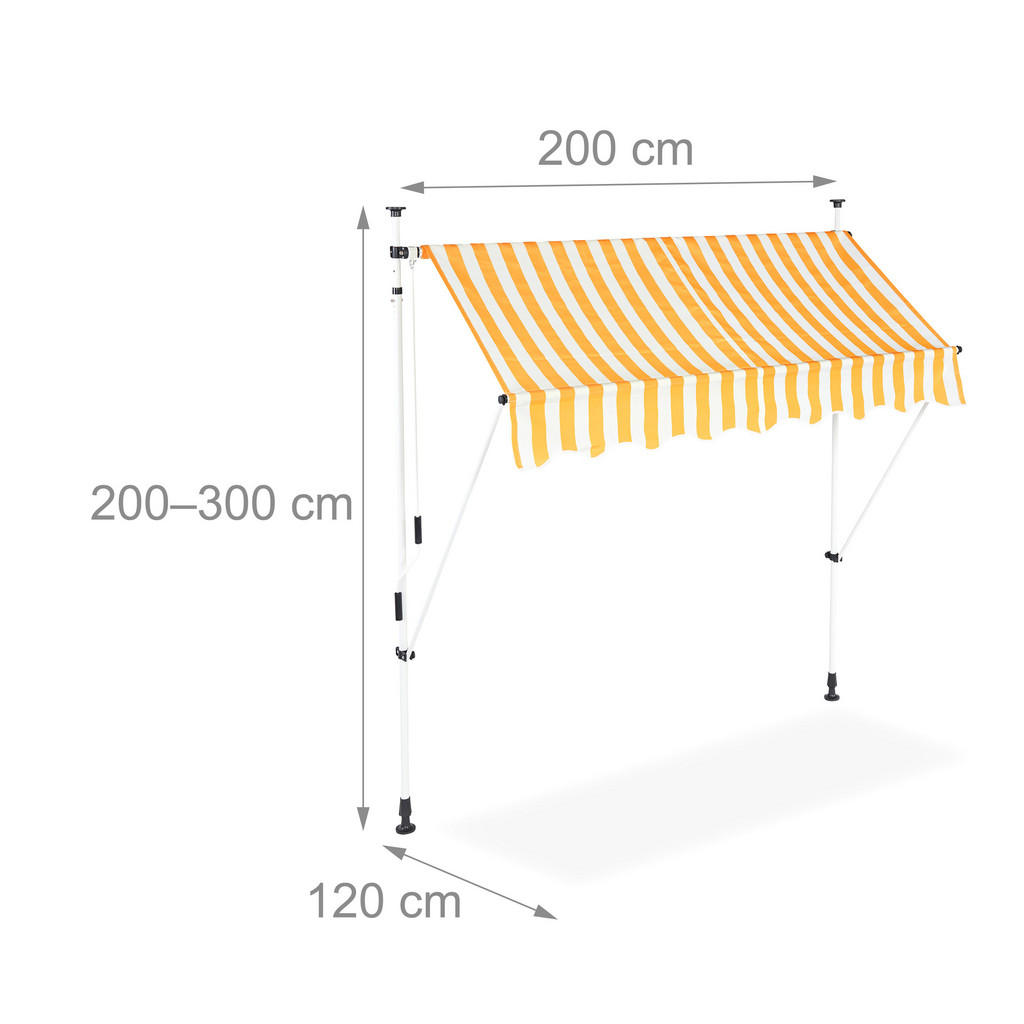 Thumbnail - Relaxdays Klemmmarkise, Mehrfarbig, Textil, Metall, 200x300x120 cm, Sonnen- & Sichtschutz, Sichtschutz Garten, Markisen
