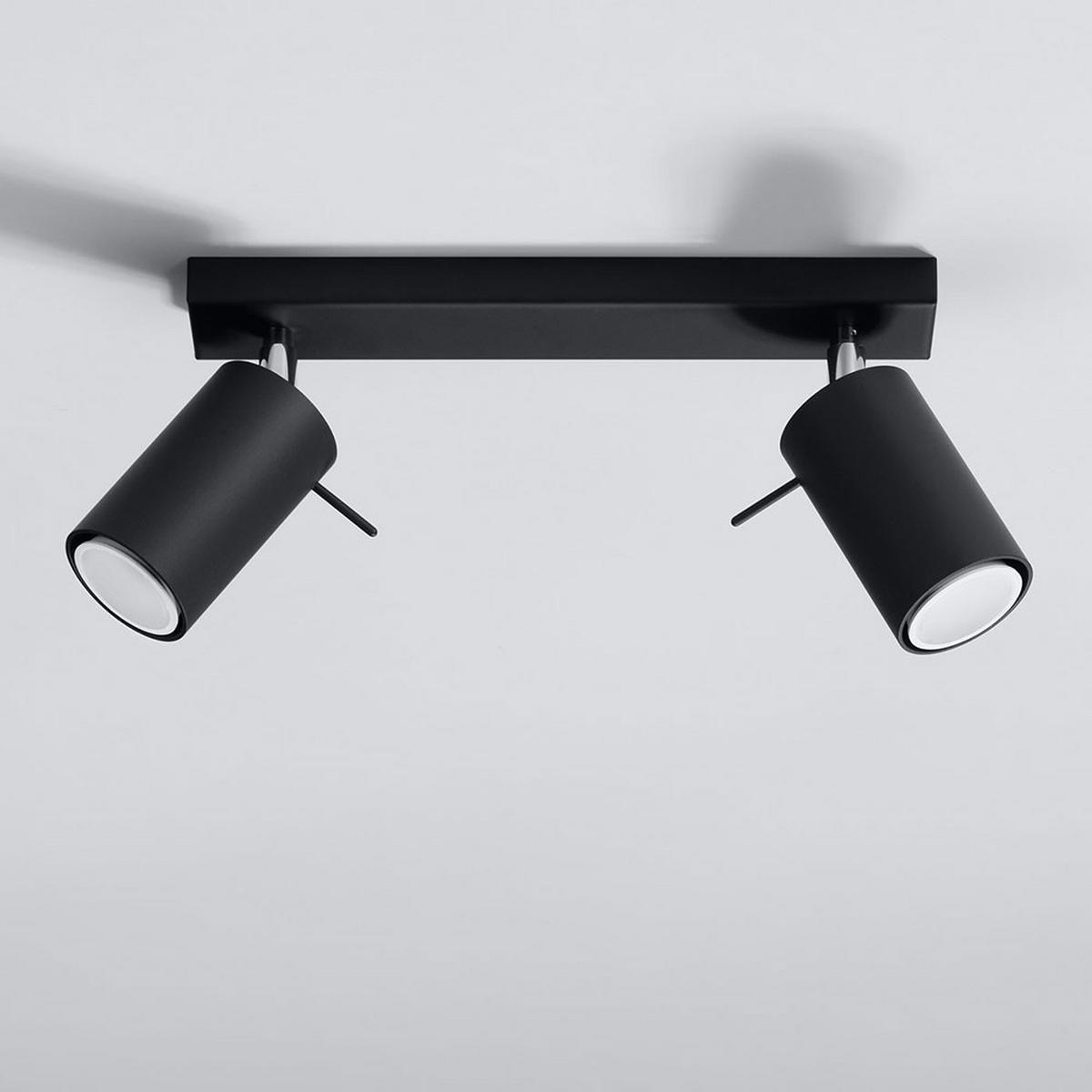 DECKENLEUCHTE Stahl Schwarz RING 2 - Schwarz, Metall (30/8/15cm)