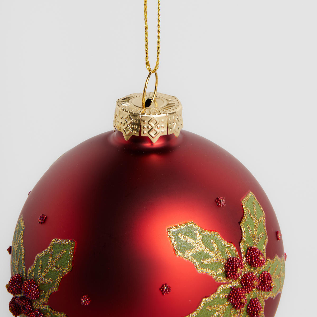 WEIHNACHTSKUGEL Glas HOLLINI, Ø80 mm, Rot, Christbaumkugeln, Weihnachtsdeko Xmas, Christmas Deko - Rot, Glas (8/8/8cm) - home&you