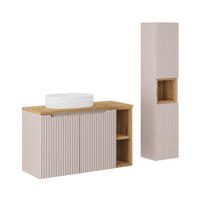 KOUPELNOVÝ NÁBYTEK 100.4cm Riva 2er-Set Kašmír a dřevo - béžová, kompozitní dřevo (100.4/59.5/40cm) - Petits-meubles