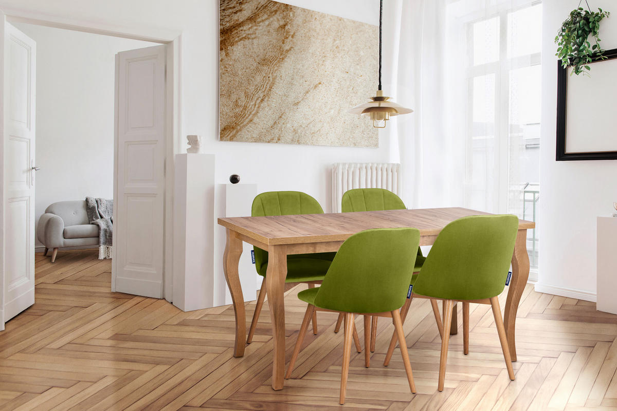 ESSTISCH CABIO ausziehbar bis 190cm, Eiche hell - Hellbraun/Eichefarben, Holz (150/77/80cm) - KONSIMO®