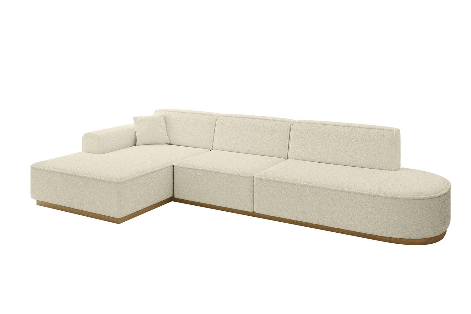 ECKSOFA Ottomane Links IREA-L2-v2 - 327x165x80 cm Beige - Creme, Holzwerkstoff/Textil (327/165cm) - ALTDECOR