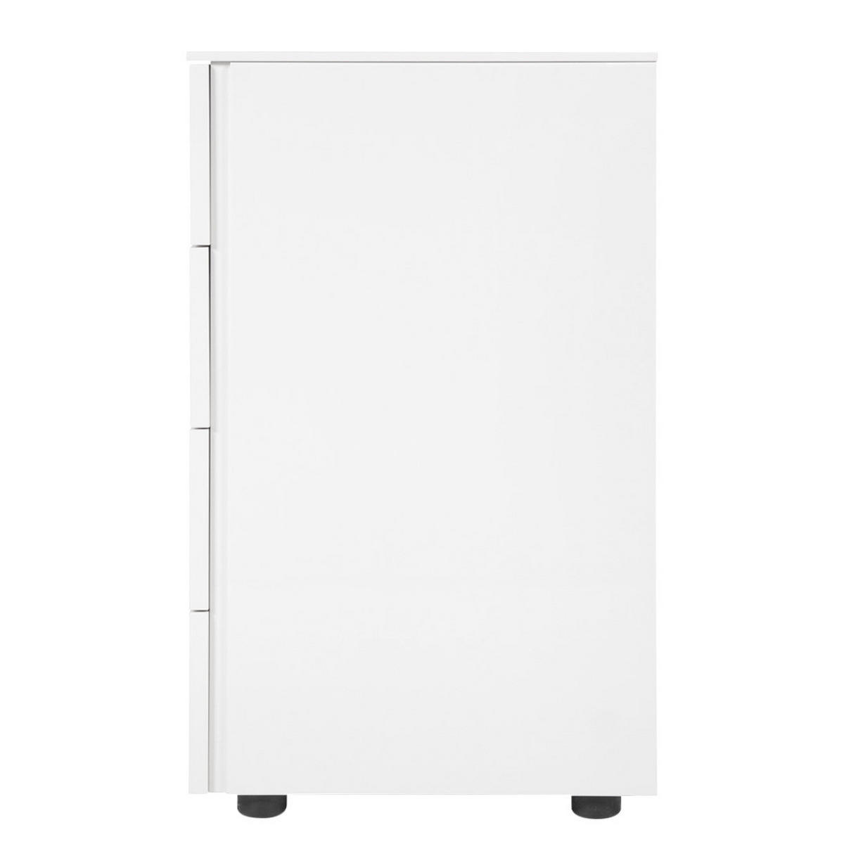 KOMMODE - Hochglanz Weiß - Weiß Hochglanz, Holzwerkstoff (110/75/45cm) - home24