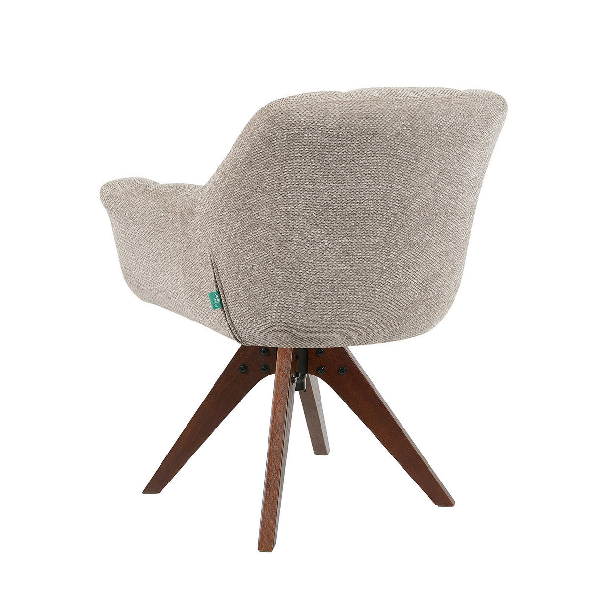 DREHSTUHL Mika-Nele 2er-Set - Beige/Nussbaumfarben, Eichenholz/Holz (65/81/66cm) - DUBI Möbel