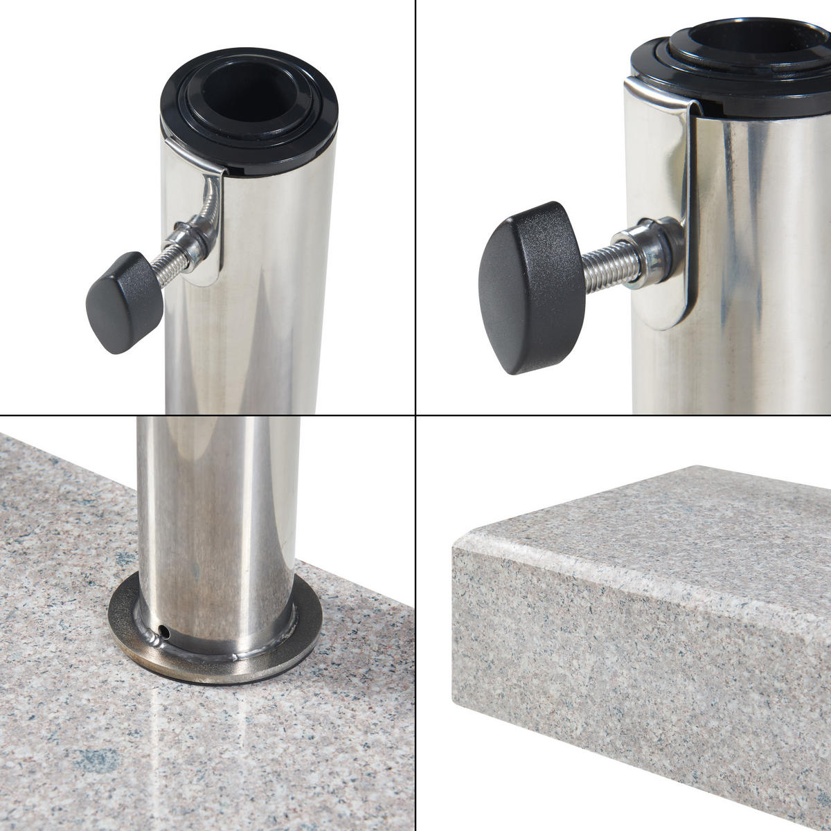 SONNENSCHIRMSTÄNDER Bomba - Grau, Stein (22.5/45cm) - casa.pro