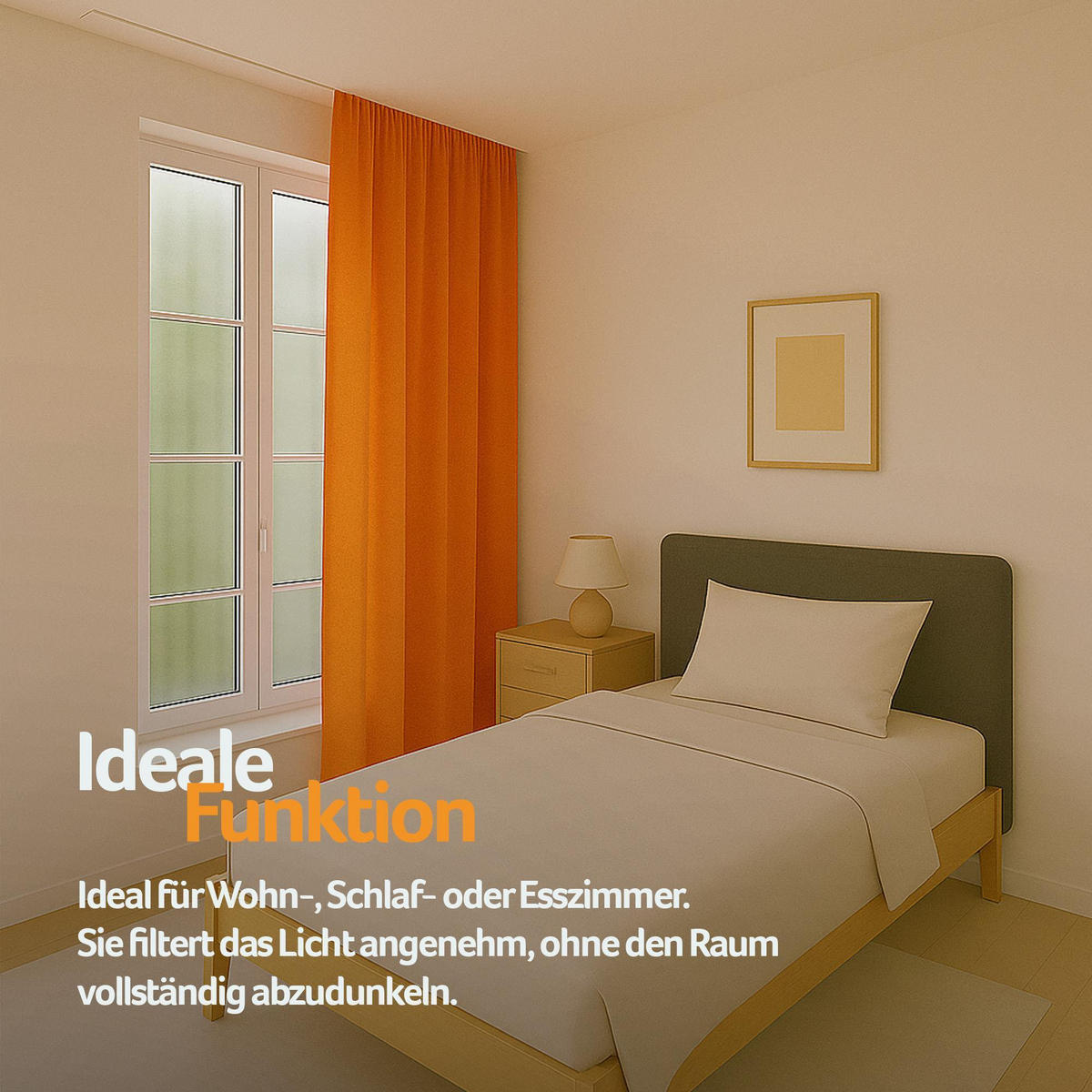 FERTIGVORHANG blickdicht 140x145 cm Universalband Orange - Orange, Textil (140/145cm) - Bestlivings