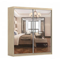 SCHWEBETÜRENSCHRANK Multi 20 Sonoma Eiche/Weiß mit Spiegel, ohne LED Beleuchtung 203 cm - Alufarben/Weiß, Glas/Holzwerkstoff (203/218/61cm) - imoebel24