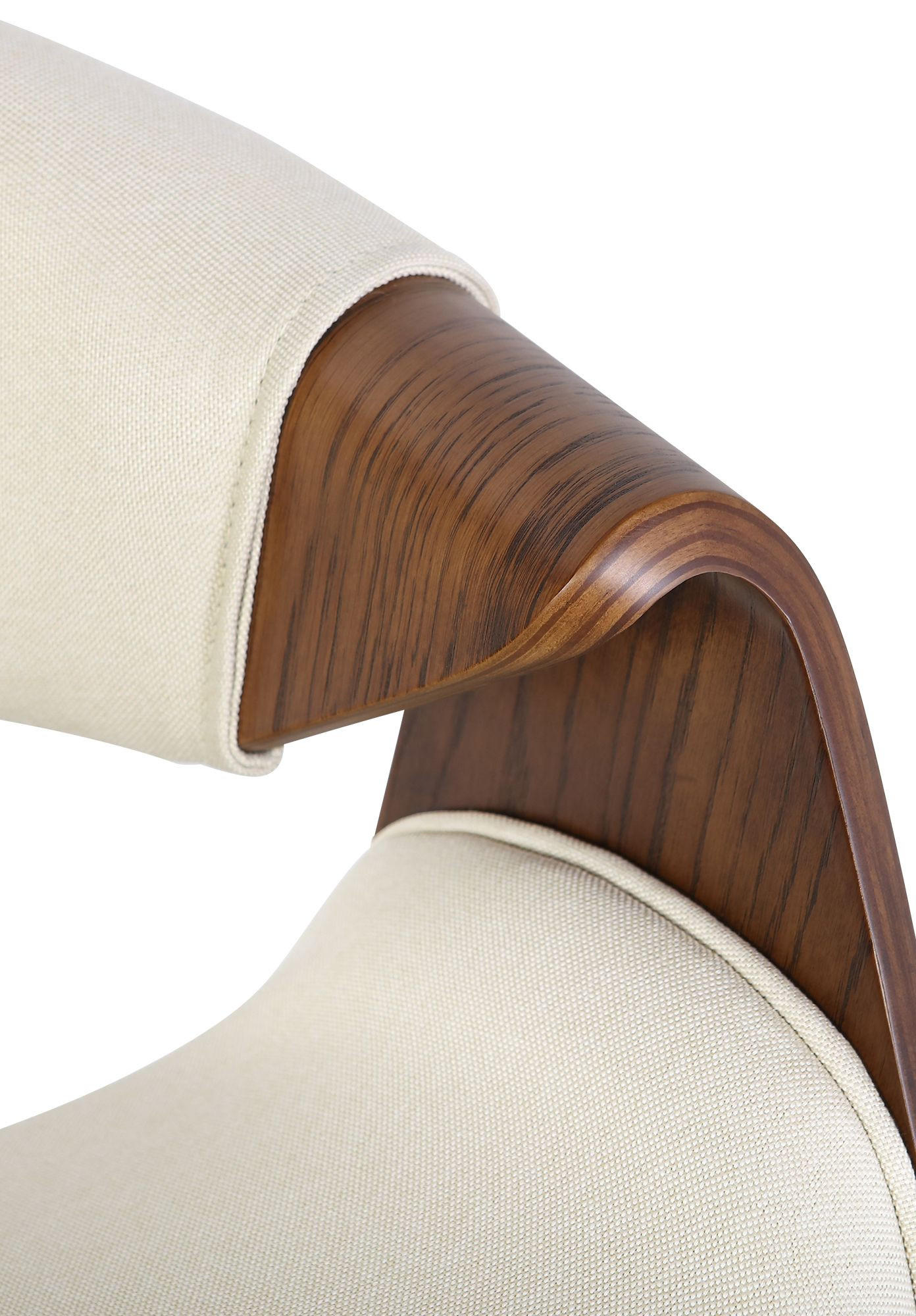STUHL Stoff Creme - Eukalyptusholzfarben/Creme, Holz/Textil (62/76/52cm) - CLP