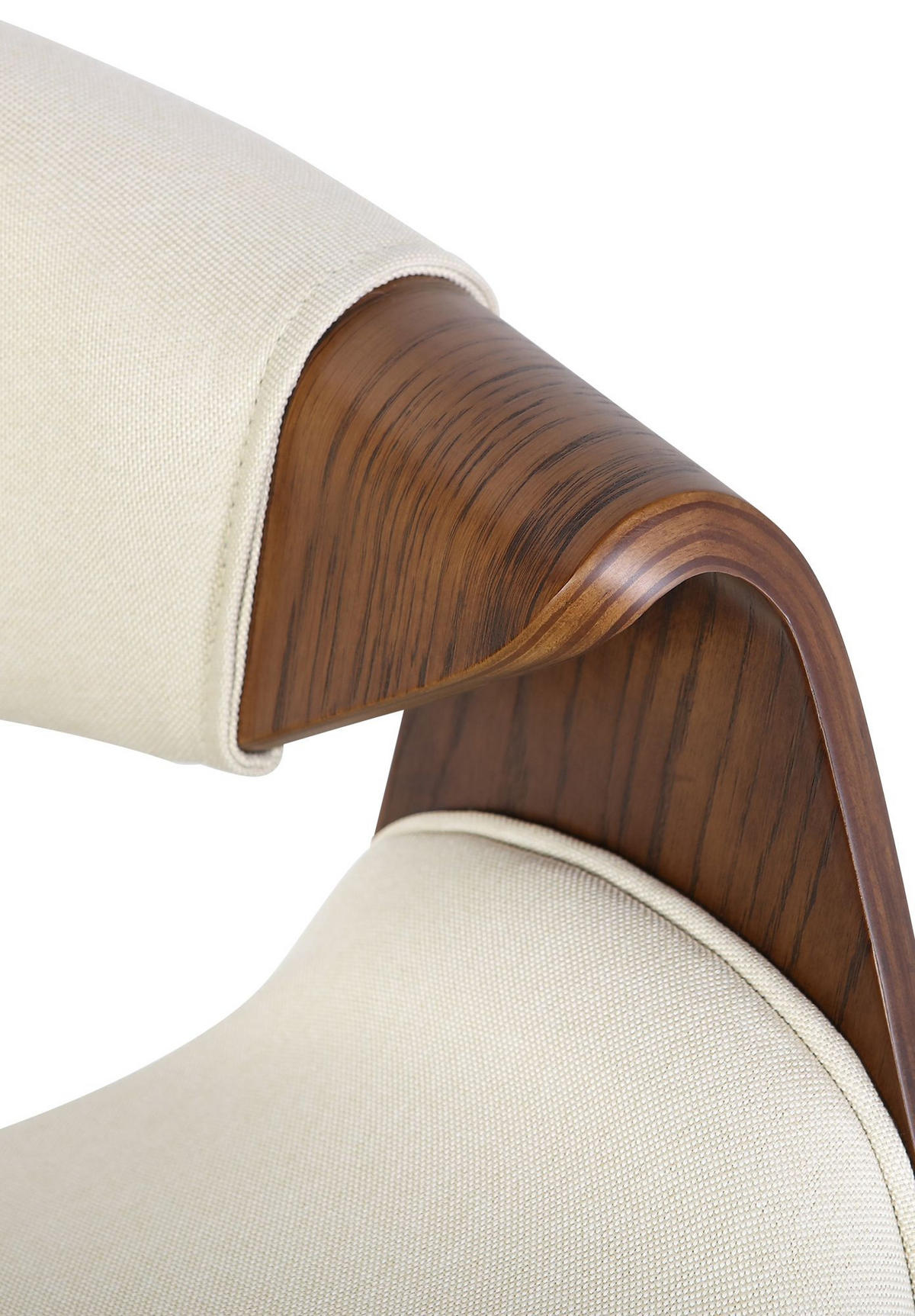 STUHL Stoff Creme - Eukalyptusholzfarben/Creme, Holz/Textil (62/76/52cm) - CLP