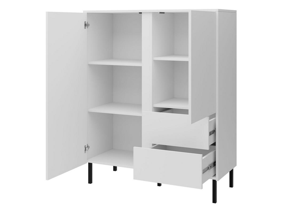 HIGHBOARD Mia 01 - Schwarz/Weiß, Holzwerkstoff/Metall (100/122/41cm) - MIRJAN24