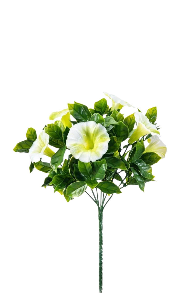 KUNSTBAUM Künstliche Petunie - Paula 27 cm - Weiß, Kunststoff (27cm) - Emerald