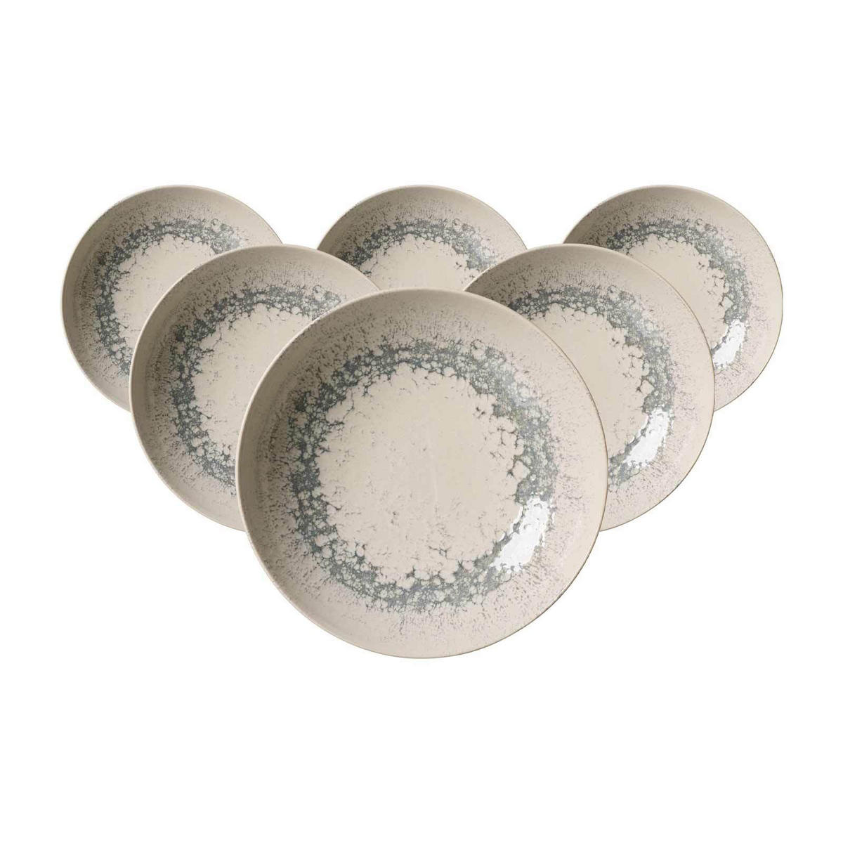 SUPPENTELLER Cecina Graphit ø 21 cm 6er Set - Beige/Grau, Keramik (21cm) - Ritzenhoff Breker