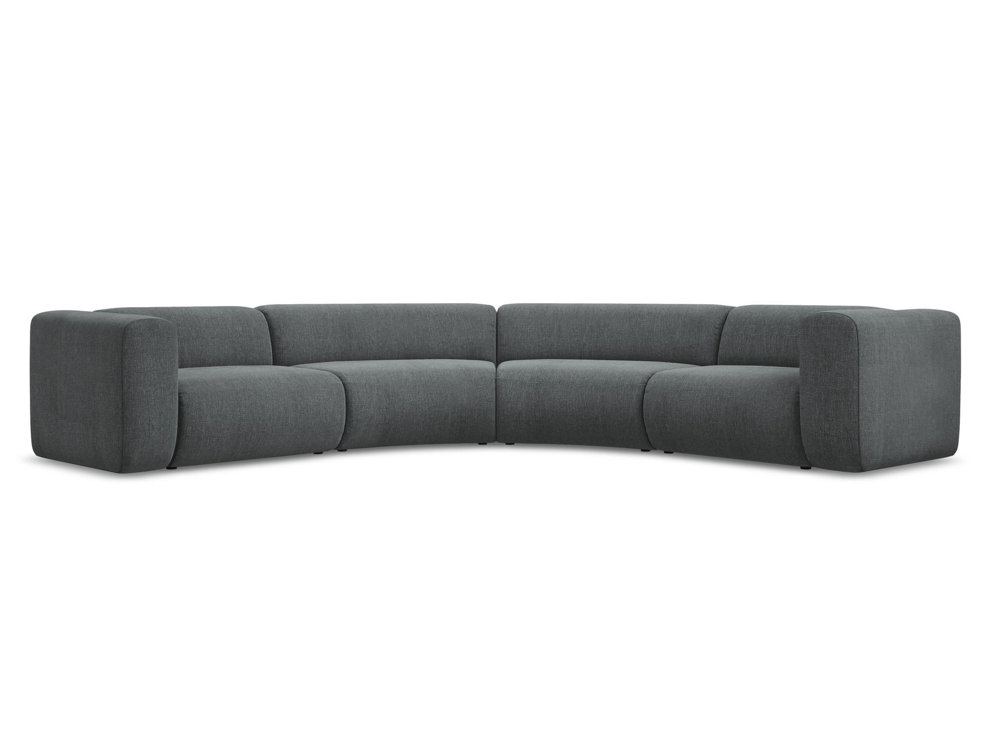 ECKSOFA Chenille Stoff Grau - Schwarz/Graphitfarben, Kunststoff/Textil (318/318cm) - Makamii